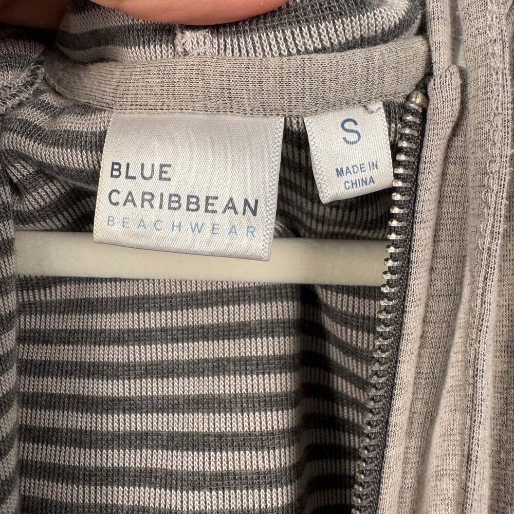 Blue Caribbean Women's Grey Hooded Beachwear Midi Dress Size Small - Picture 5 of 6